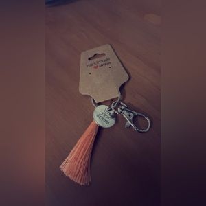 Coral Pink “Live your Dream” Tassel Keychain